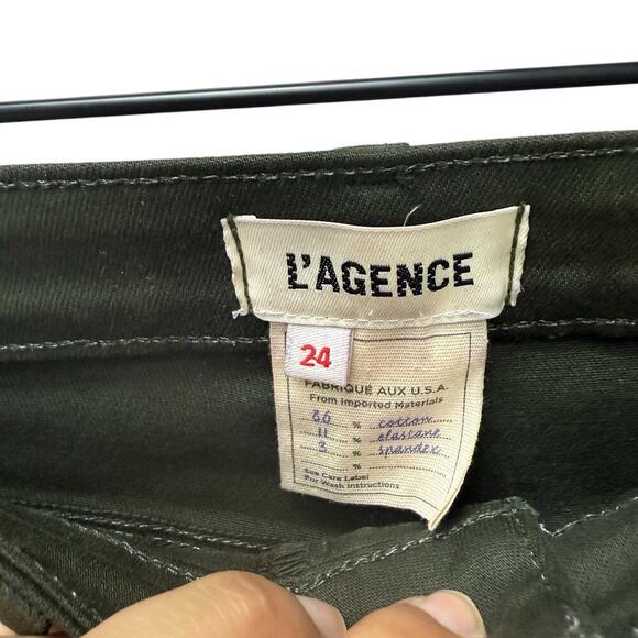 L'AGENCE Beatrix Army Coated High-Rise Flared Pants Women’s Size 24‎ - Picture 8 of 11